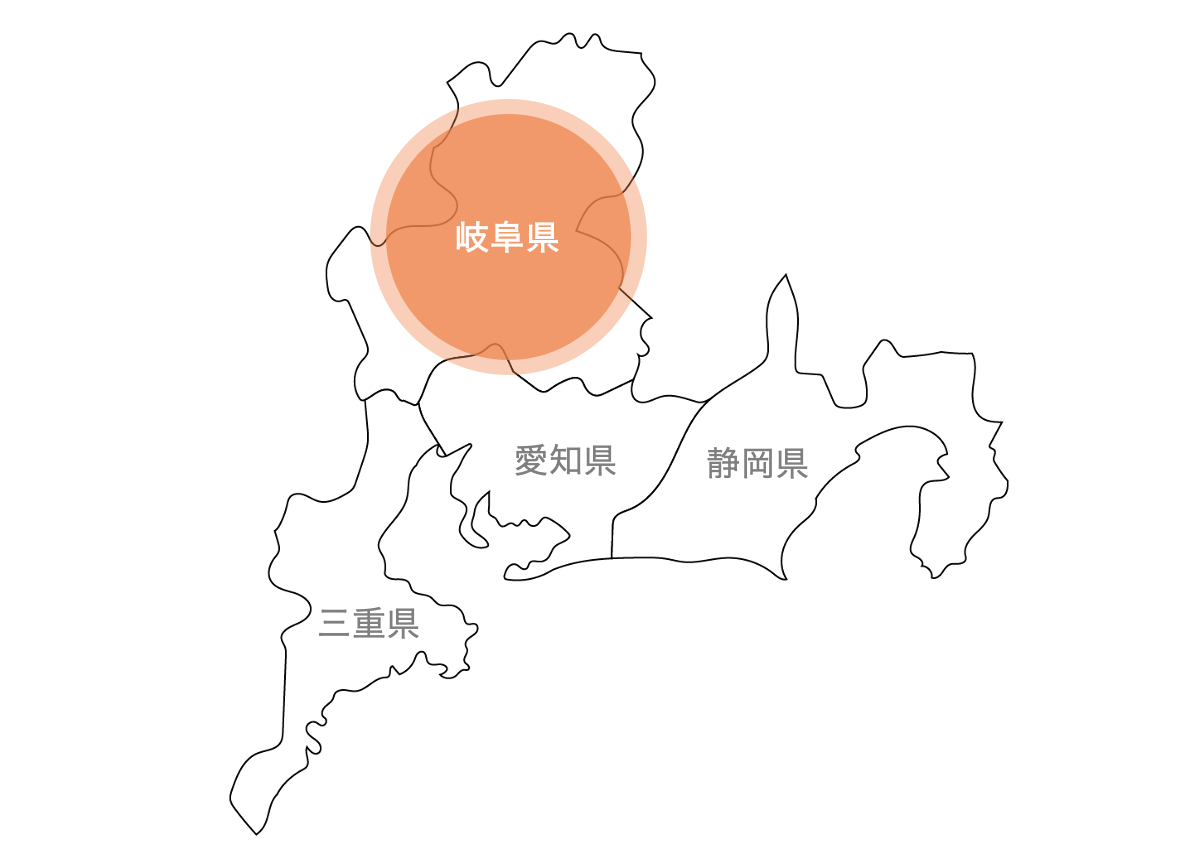 岐阜県の地図