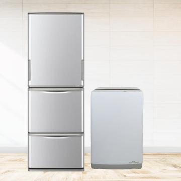 らくらく家電2点セット(冷蔵庫350L・7k洗濯機)　レンタル(大型商品)
