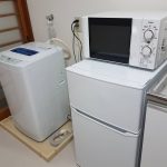 東京　荒川区　家電レンタル　家具レンタル　安い　らくらく家電3点セット　冷蔵庫　電子レンジ　洗濯機　折りたたみベッド