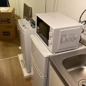 電子レンジ、冷蔵庫、洗濯機