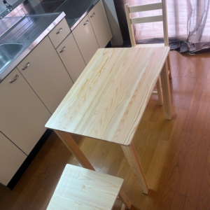 家具レンタルダイニング3点セット木製の写真